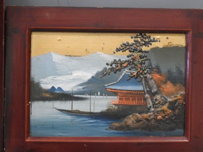Ecole VIETNAMIENNE du XXème siècle : Paysage...