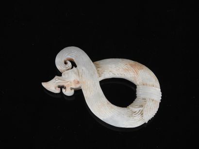 CHINA: White nephrite sculpture of a dragon...