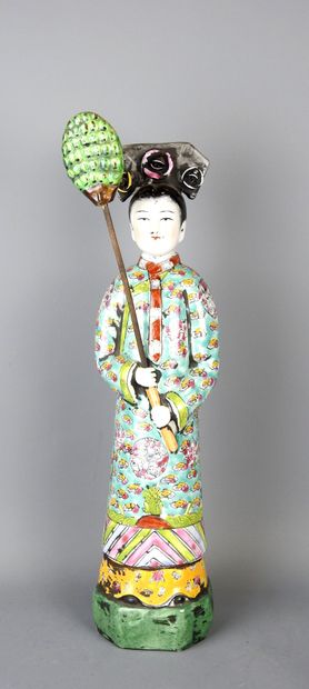 CHINA: Porcelain and polychrome enamel subject...