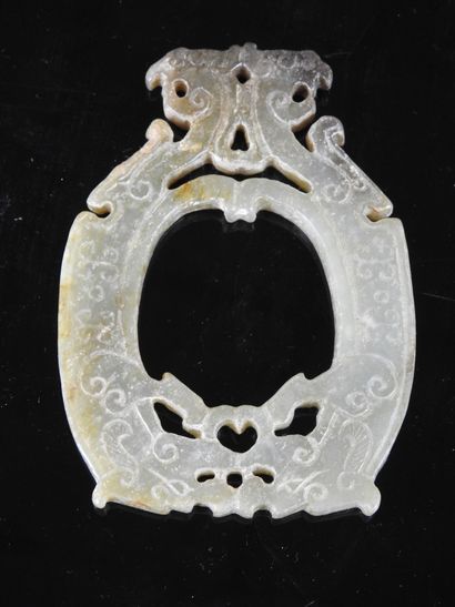 CHINA: Carved jade pendant decorated with...