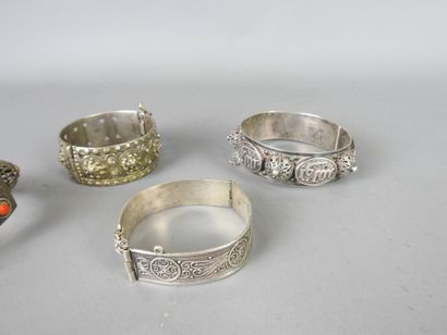 NORTH AFRICA: Three silver-plated bracelets...