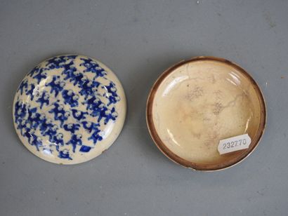 CHINA: Blue-white crackled ceramic covered...