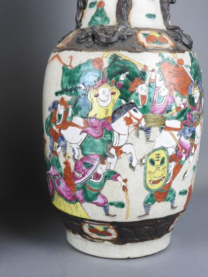 NANKIN: Two baluster-shaped porcelain vases...