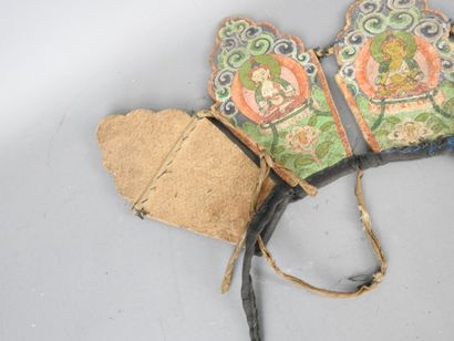 Stone amulet with carved inscription decoration....