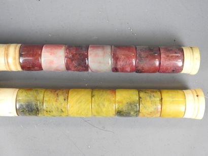 JAPAN: Two calligraphy brushes with hard...