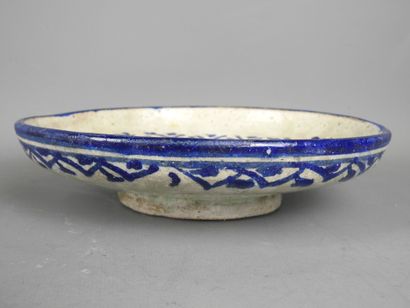 MAGHREB: Blue ceramic bowl on small heel...