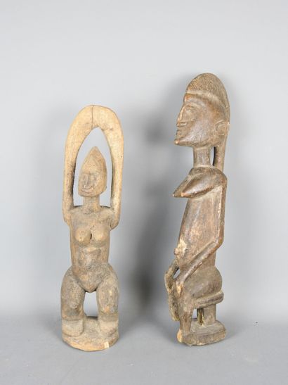 DOGON, Mali: Two statues representing female...