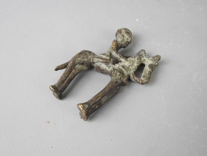 DOGON, Mali: Three bronze statuettes of horsemen....