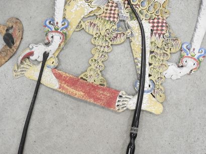 INDONESIA: Two Wayang Kulit shadow puppets...