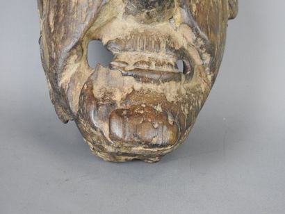 TERAIL, Nepal : Carved wooden dance mask....