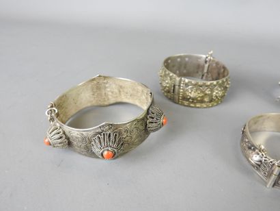 NORTH AFRICA: Three silver-plated bracelets...
