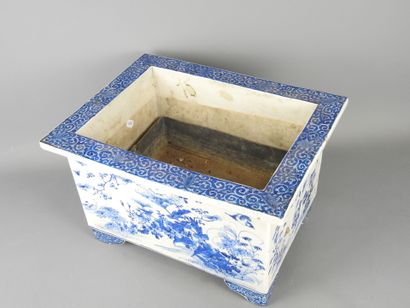 CHINA: Rectangular porcelain planter with...
