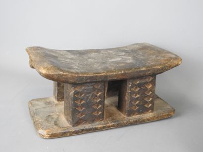 ASHANTI: Small carved wood stool. 26 x 12...