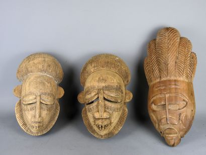 BAMBARA, Mali : Paire de masques anthropomorphes...