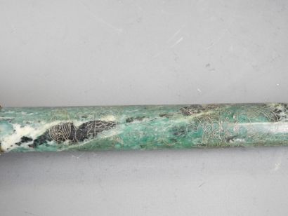 JAPAN: Calligraphy brush with turquoise stone...
