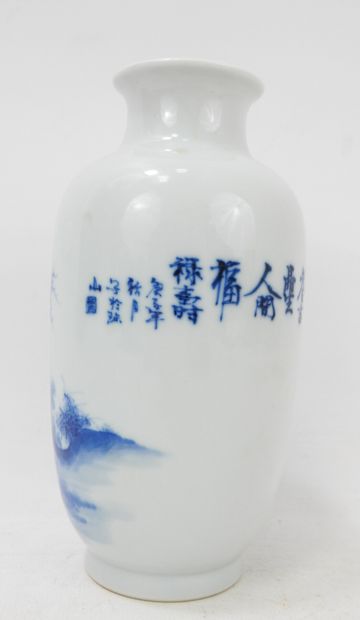 CHINA: Porcelain vase decorated with white-blue...