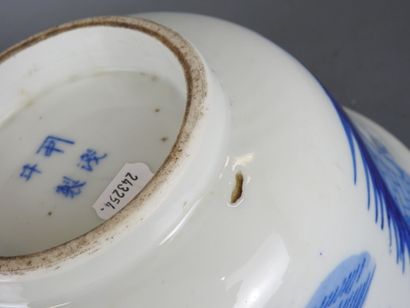 CHINA: White-blue porcelain bowl decorated...
