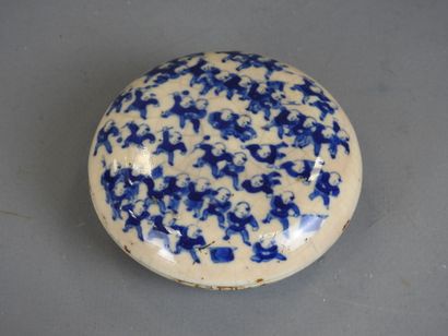 CHINA: Blue-white crackled ceramic covered...