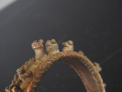 BURKINA FASO: Lobi bronze bracelet. D. 9...
