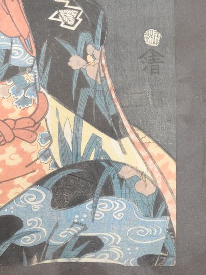 JAPAN - Palace scene. Print on paper, yoko-e...
