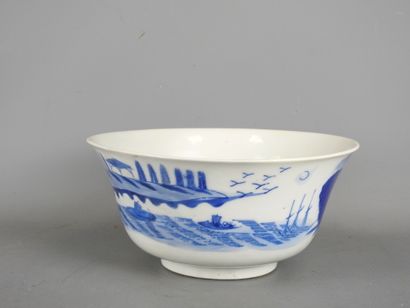 CHINA: White-blue porcelain bowl decorated...