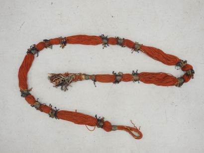 INDE : importante ceinture de moine bouddhique...