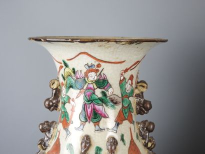 NANKIN: Two baluster-shaped porcelain vases...
