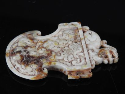 CHINA: Jade sculpture with carved decoration...