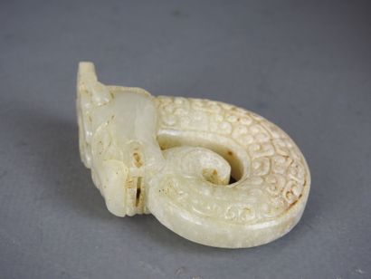 CHINA: BI disc in green jade. Mounted on...