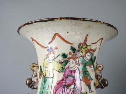 NANKIN: Two baluster-shaped porcelain vases...