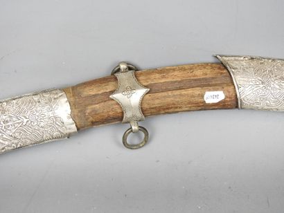 FOURREAU de sabre, âme en bois appliqué en...