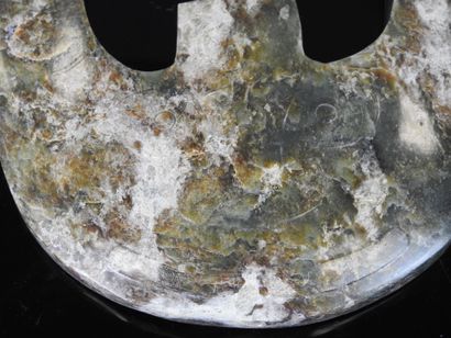 CHINA: Carved jade three-panel plate with...