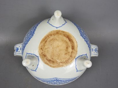 CHINA: Tripod perfume burner with two handles...