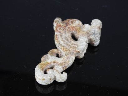CHINA: Hard stone sculpture of a dragon....