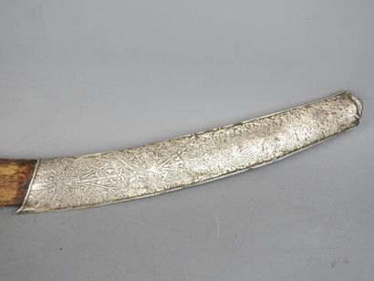 FOURREAU de sabre, âme en bois appliqué en...