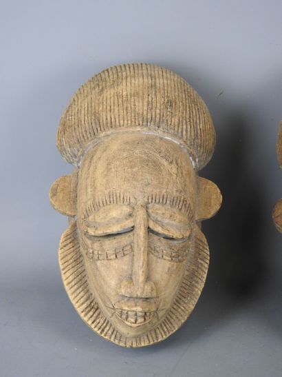 BAMBARA, Mali : Paire de masques anthropomorphes...