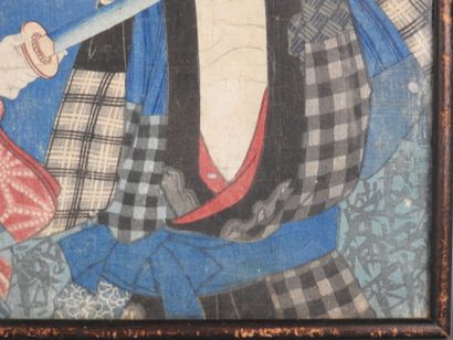 JAPAN: Warrior. Print. 37 x 25 cm. Wear and...