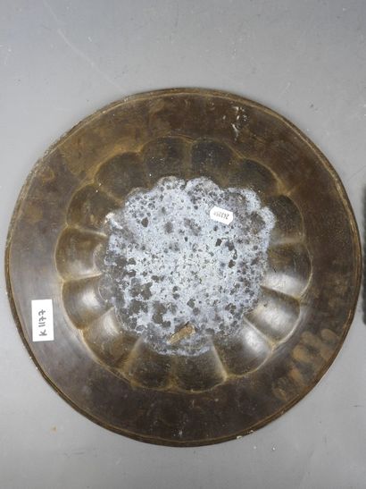 PERSIA: Two silver-plated copper dishes,...