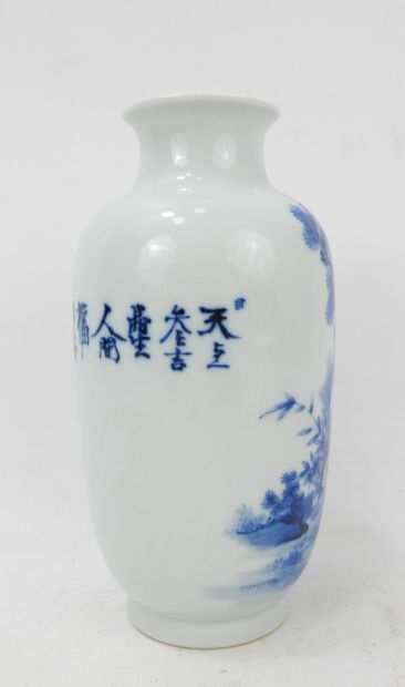 CHINA: Porcelain vase decorated with white-blue...