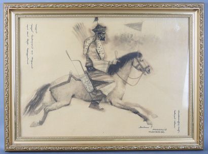 MONGOL ARCHER during the Manchu period. Ink...
