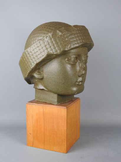 LAGASH: Head of the statue of Gudea dedicated...