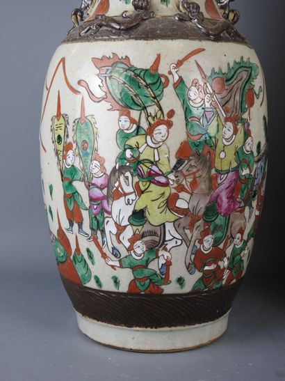 NANKIN: Two baluster-shaped porcelain vases...