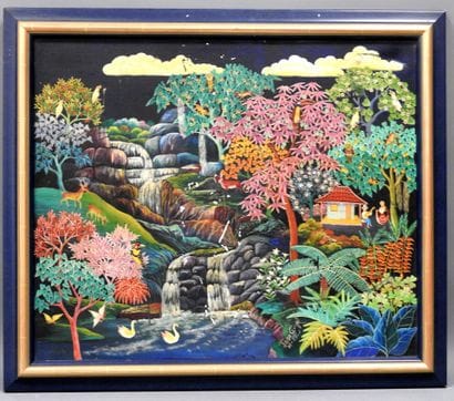 Jose ANGEL (XXe), Haiti : Paysage. Huile...