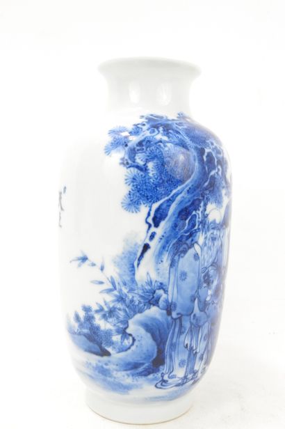 CHINA: Porcelain vase decorated with white-blue...