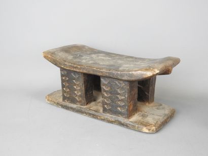 ASHANTI: Small carved wood stool. 26 x 12...