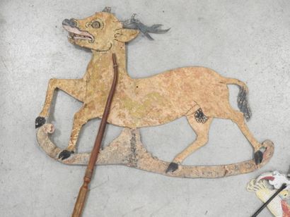 INDONESIA: Two Wayang Kulit shadow puppets...