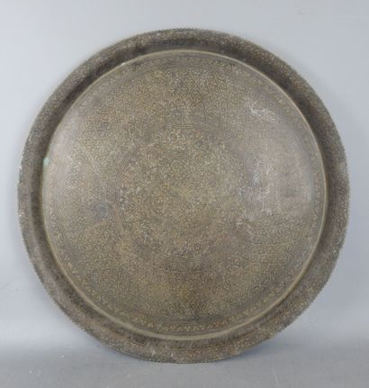 NORTH AFRICA: Two silver-plated copper trays...