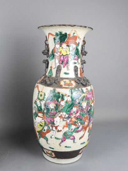 NANKIN: Two baluster-shaped porcelain vases...