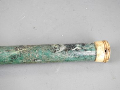 JAPAN: Calligraphy brush with turquoise stone...