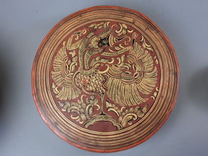 BIRMANIA: Large and beautiful lacquered bamboo...